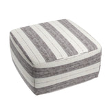 Square Pouf in French Laundry Stripe - Midnights