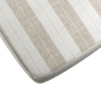 Square Pouf in French Laundry Stripe - Champagne