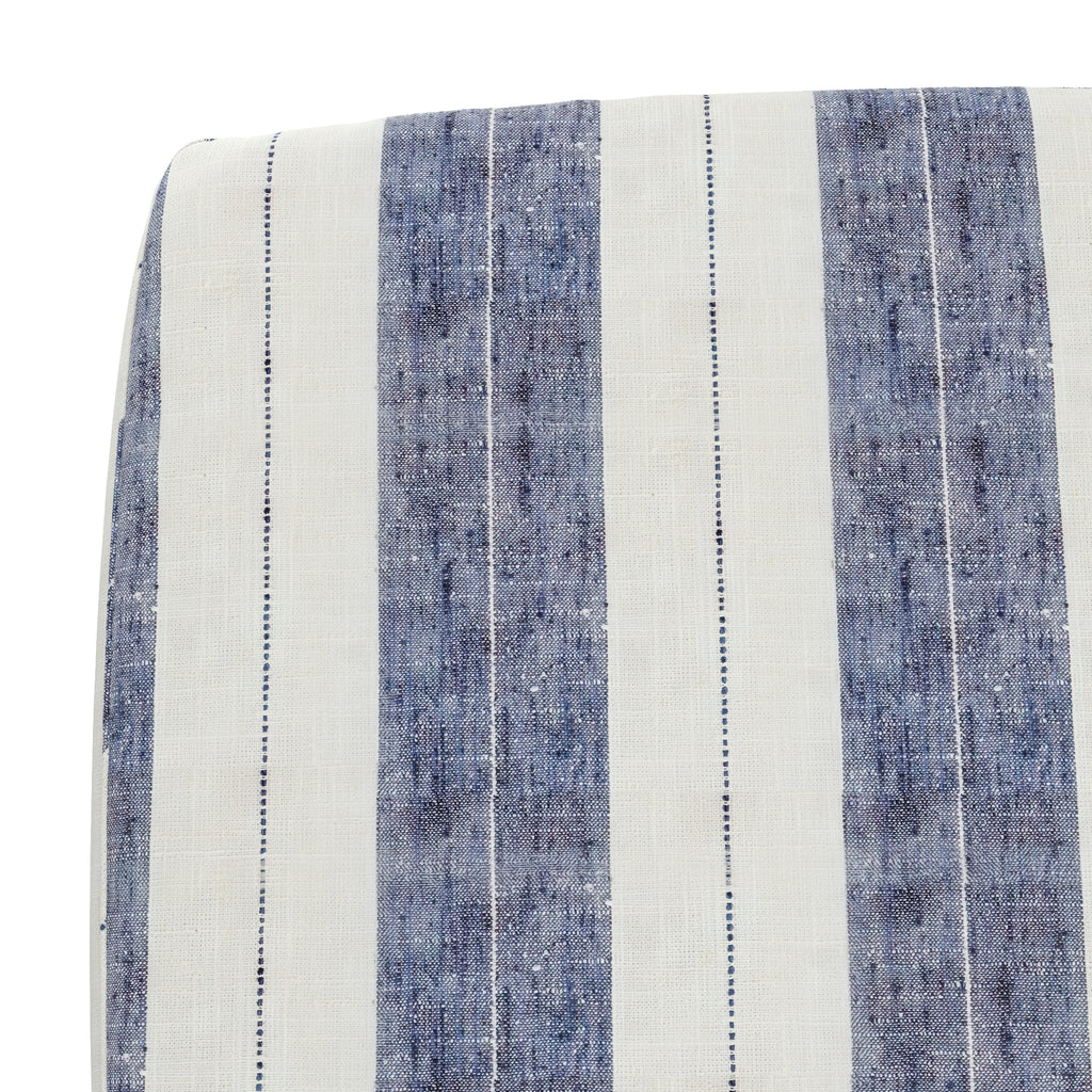 Square Pouf in French Laundry Stripe - Navy