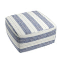 Square Pouf in French Laundry Stripe - Navy