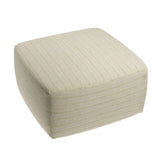 Square Pouf in Nautical Stripes - Beachy