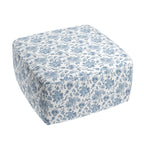 Square Pouf in Toile - Blue Skies