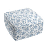 Square Pouf in Toile - Blue Skies