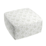 Square Pouf in Toile - Rich Cream