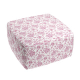 Square Pouf in Toile - Strawberry