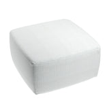 Square Pouf in 100% Linen - Salt Air