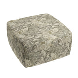 Square Pouf in Country Toile - Onyx