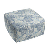 Square Pouf in Country Toile - Sapphire