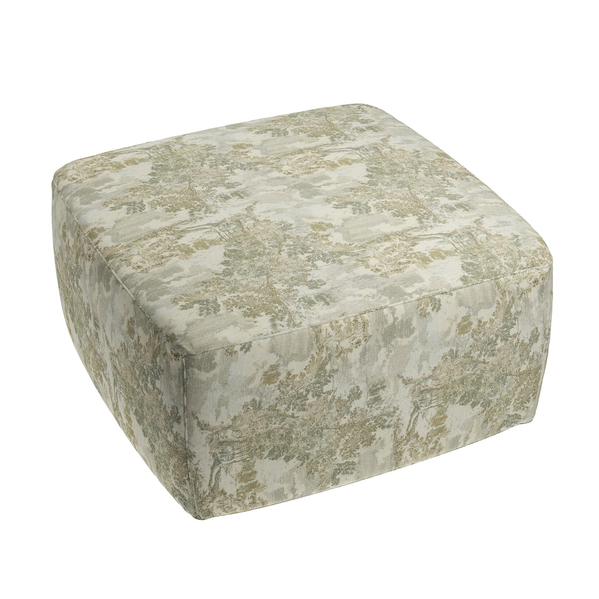 Square Pouf in Country Toile - Ivy