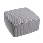 Square Pouf in Gingham - Black