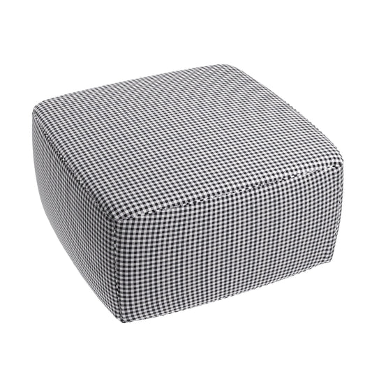 Square Pouf in Gingham - Black