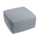 Square Pouf in Gingham - Navy