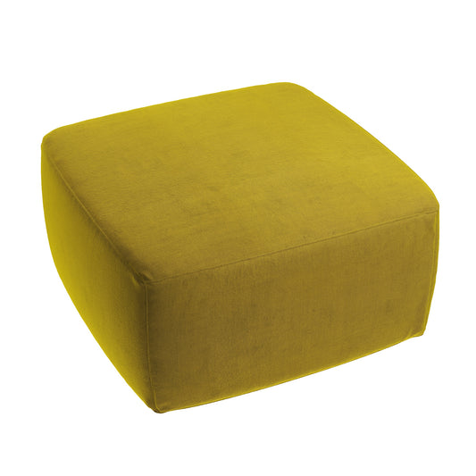 Square Pouf in Classic Velvet - Citron