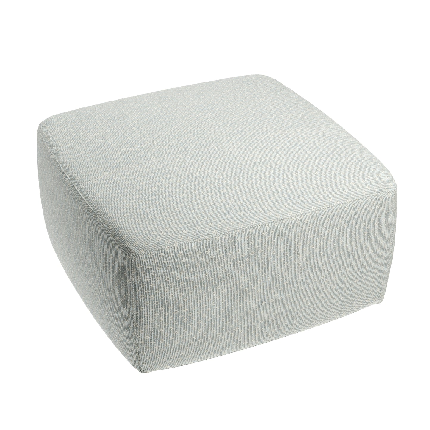 Square Pouf in Ditsy - Fresh Blue