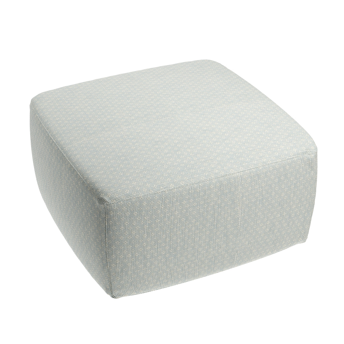 Square Pouf in Ditsy - Fresh Blue