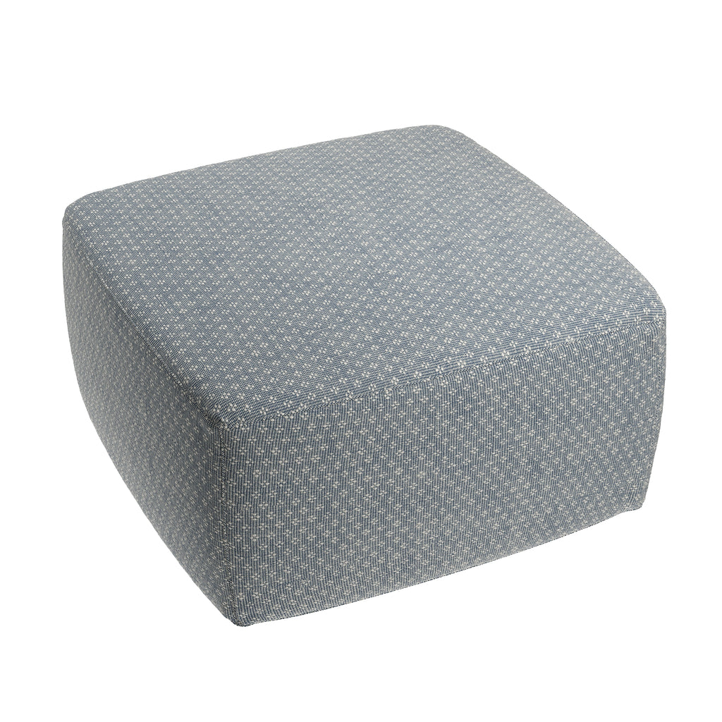 Square Pouf in Ditsy - Indigo