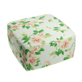 Square Pouf in Grandma's Floral - Coral