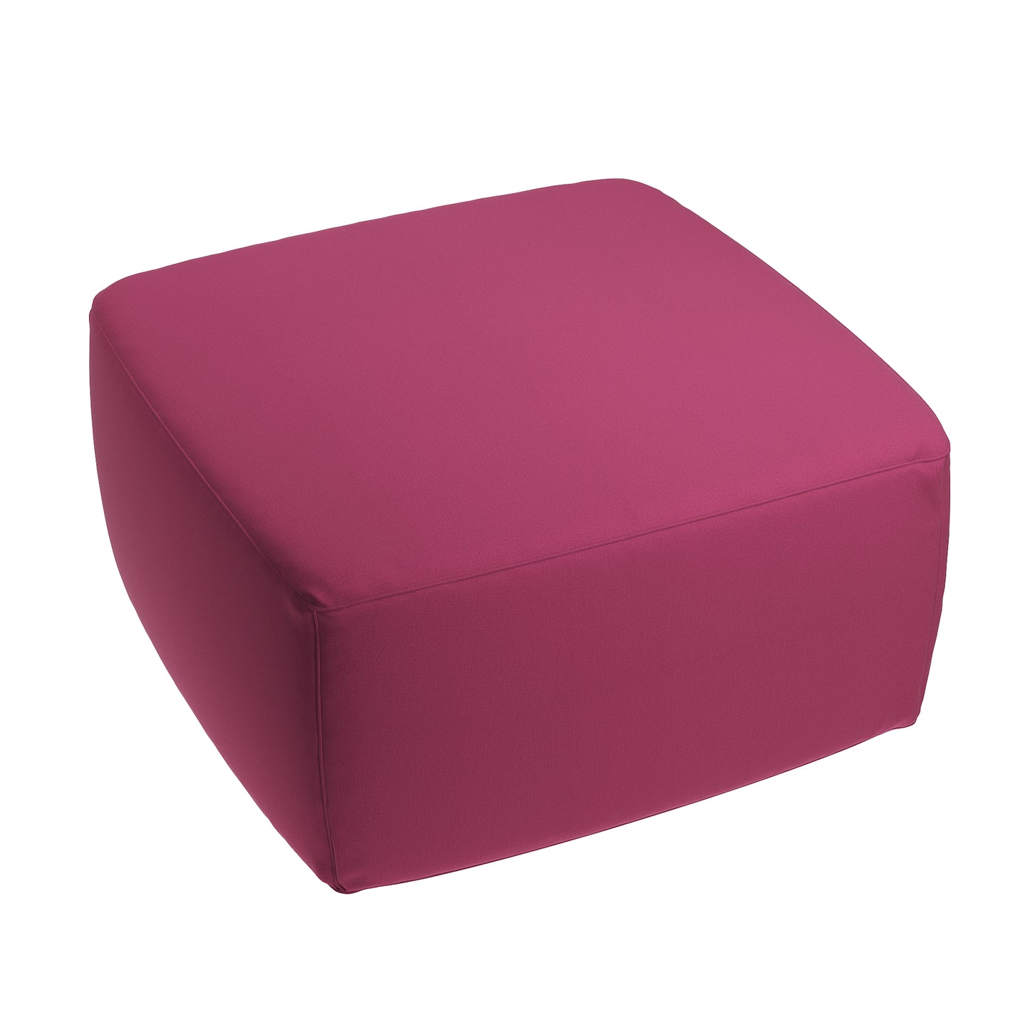 Square Pouf in Lush Linen - Beet