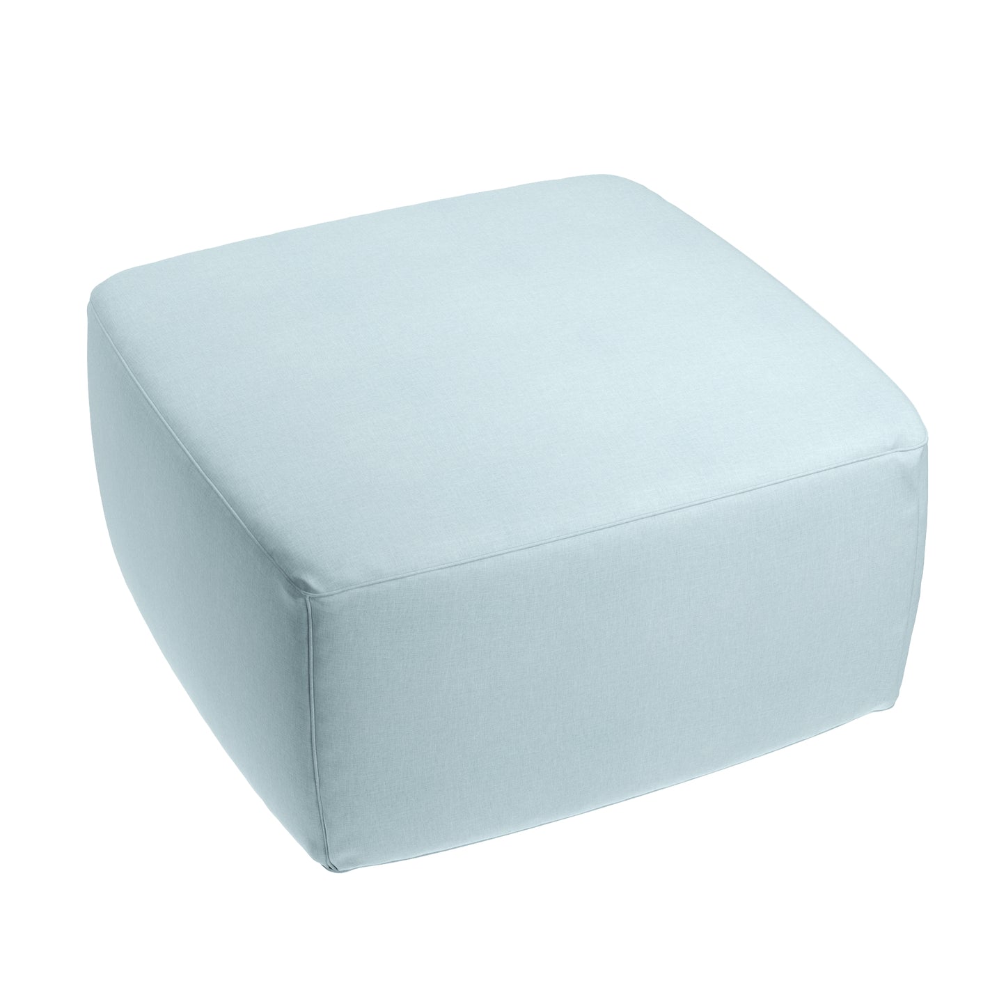 Square Pouf in Lush Linen - Breeze