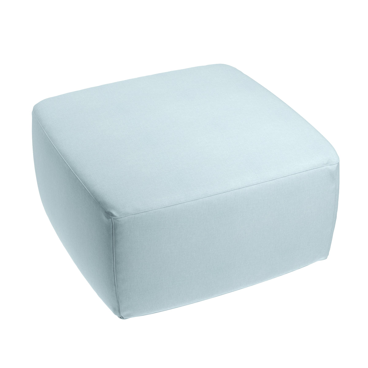 Square Pouf in Lush Linen - Breeze