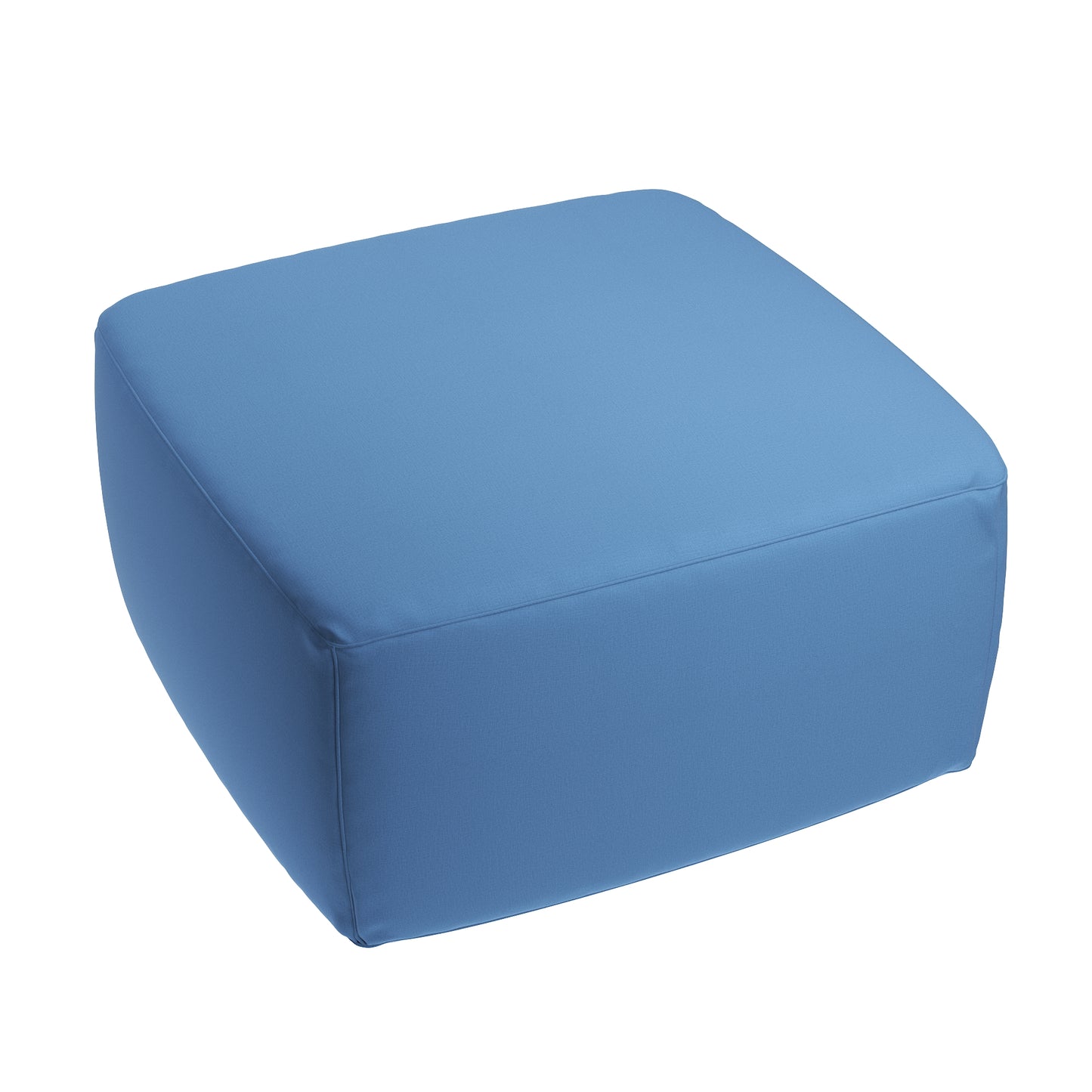 Square Pouf in Lush Linen - Ceramic