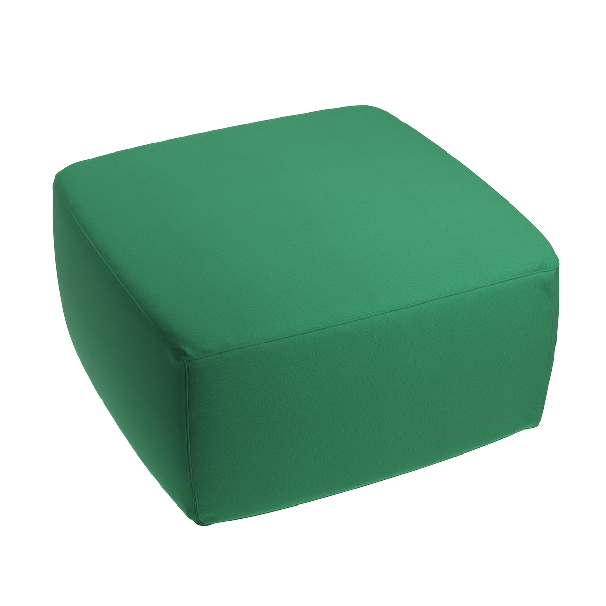 Square Pouf in Lush Linen - Malachite