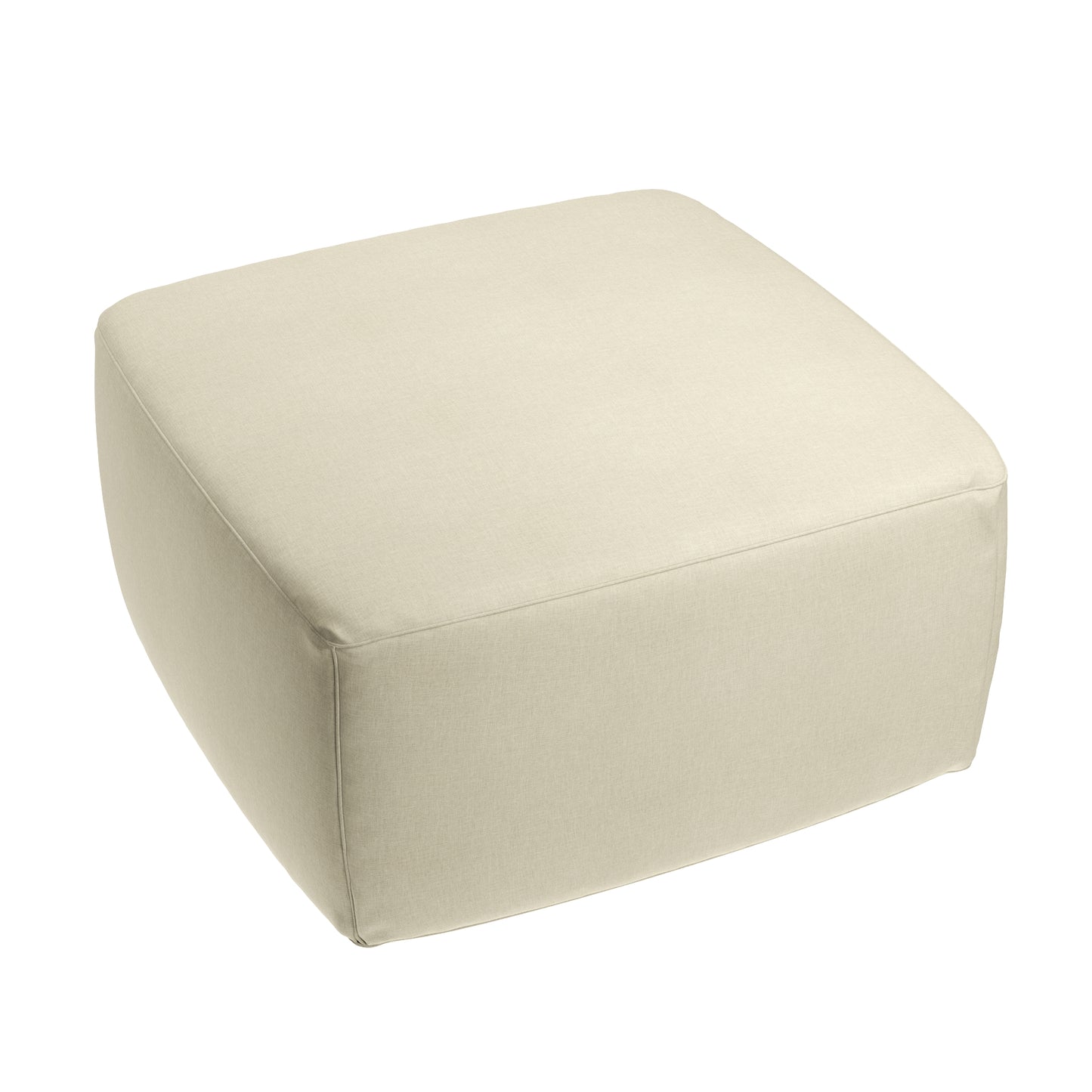Square Pouf in Lush Linen - Mushroom