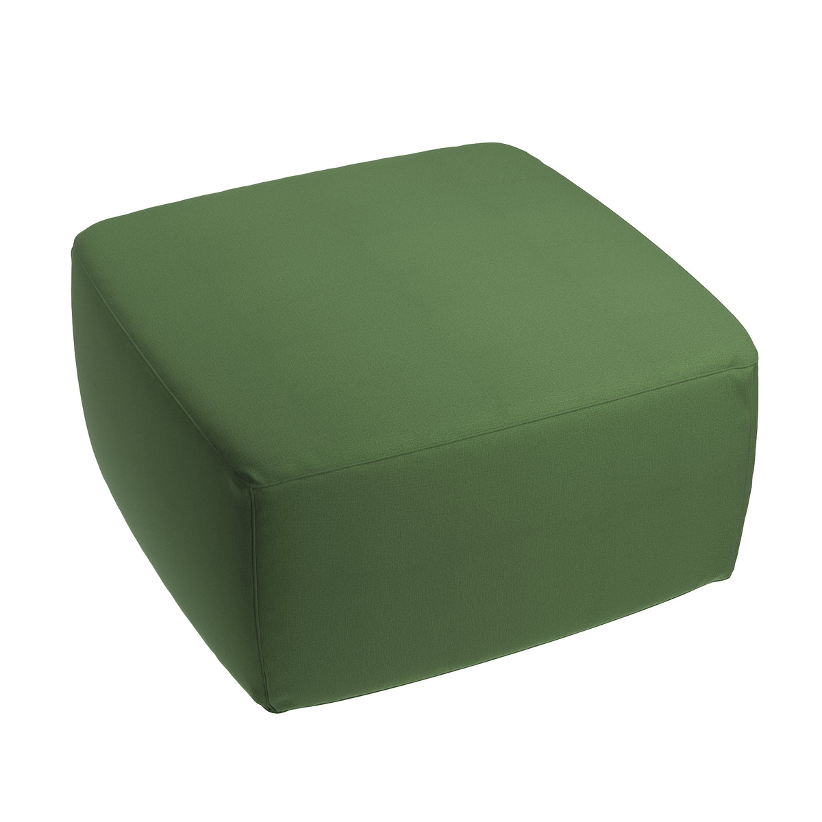 Square Pouf in Lush Linen - Forest