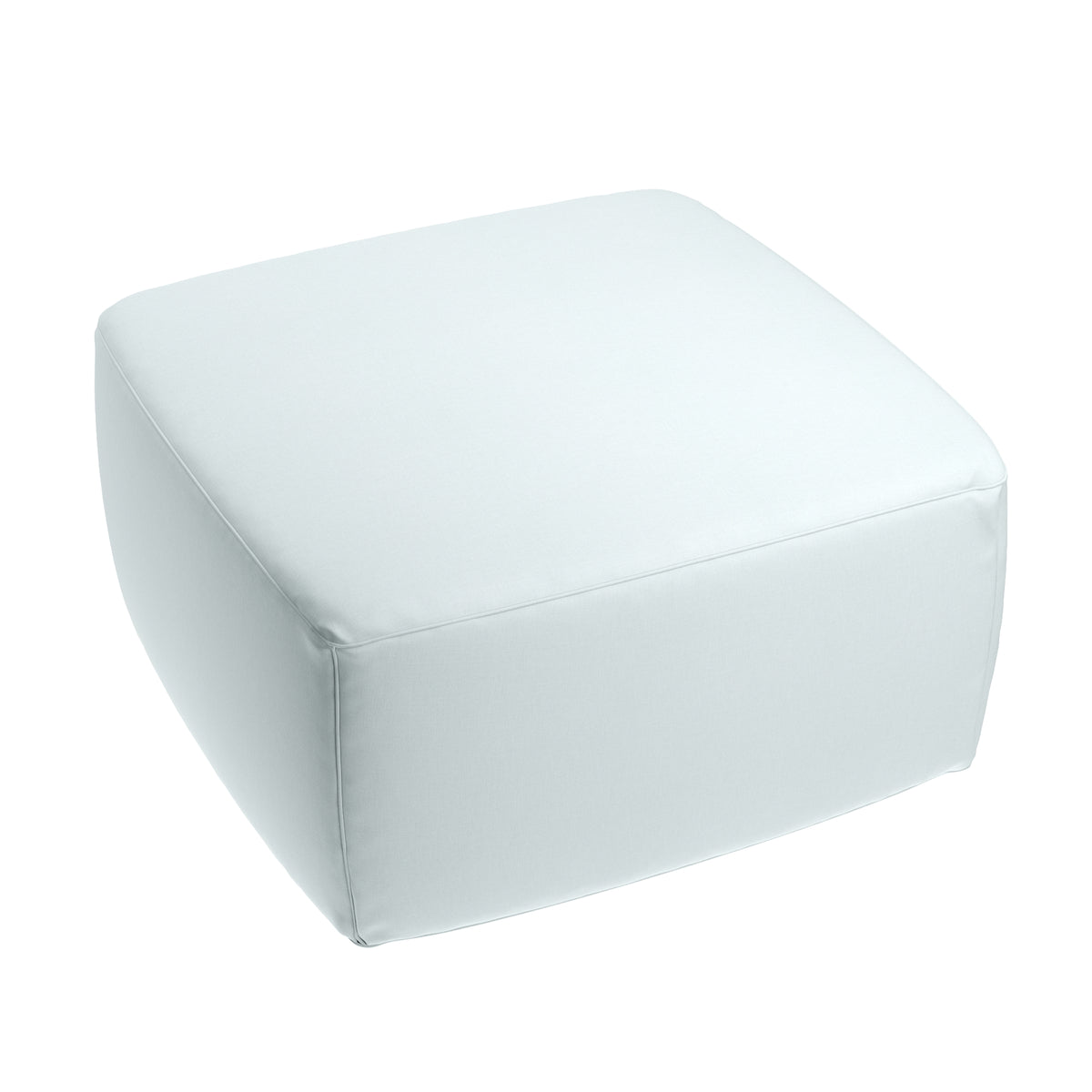 Square Pouf in Lush Linen - Ice