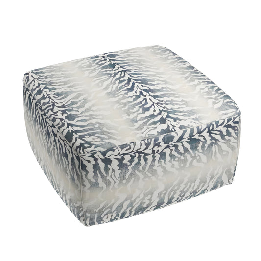 Square Pouf in Tiger - Blue