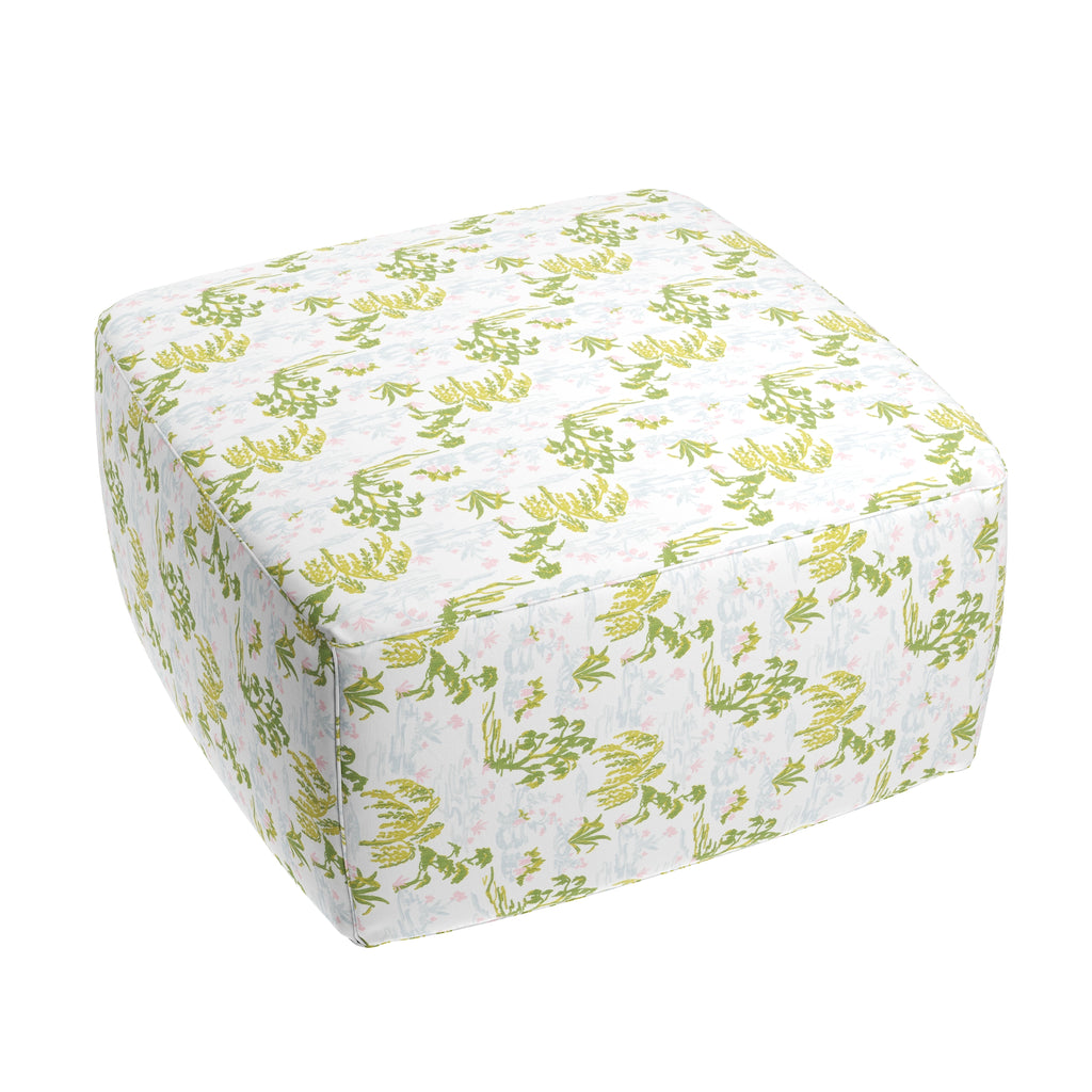 Square Pouf in Meadow - Willow