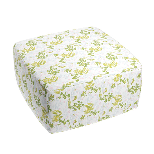 Square Pouf in Meadow - Willow
