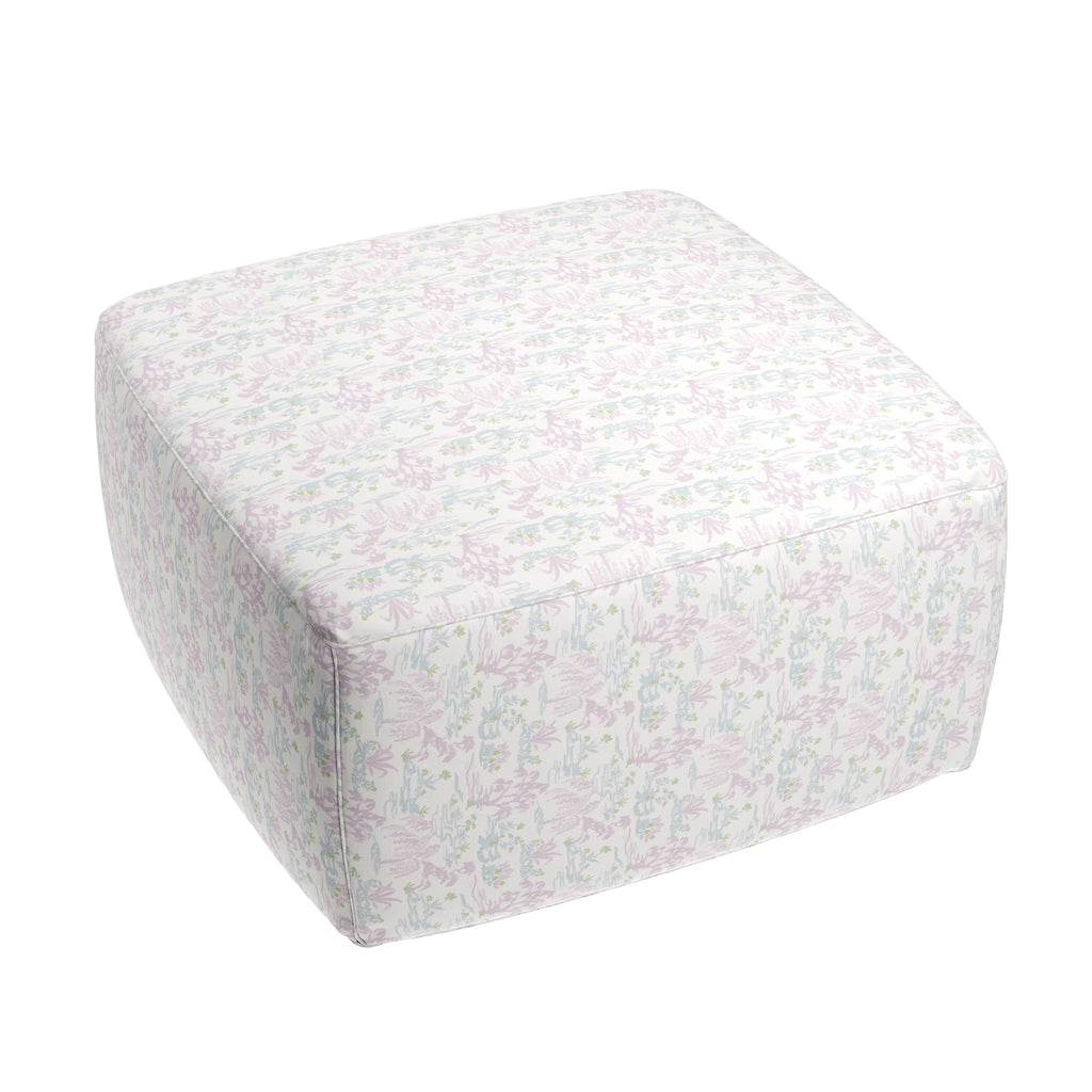 Square Pouf in Meadow - Lavender