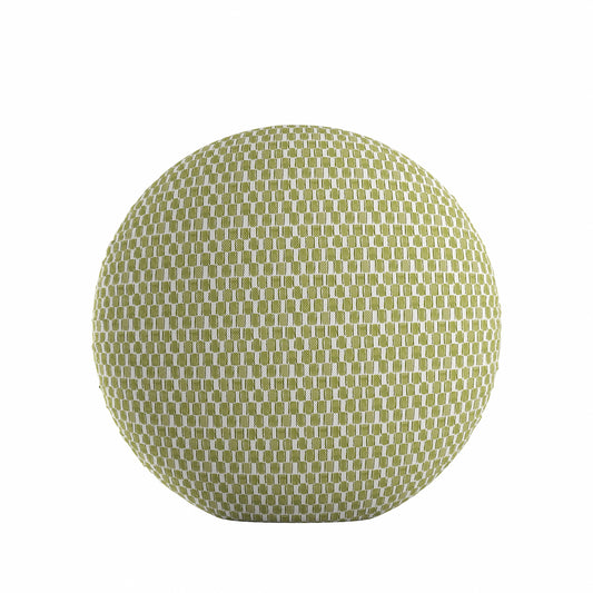 Circular Throw Pillow in Checking In Matcha