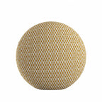 Circular Throw Pillow in Checking In Honey