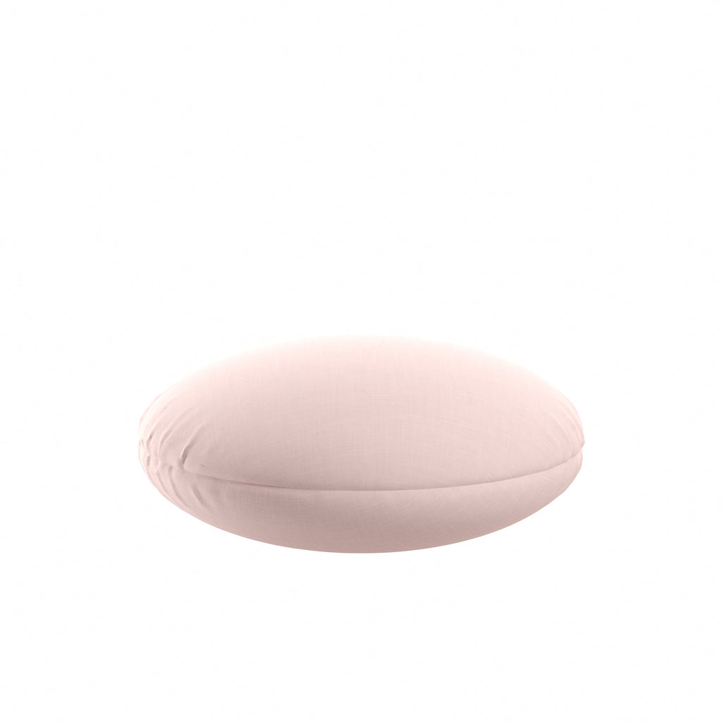 Circular Throw Pillow in Classic Linen Blush
