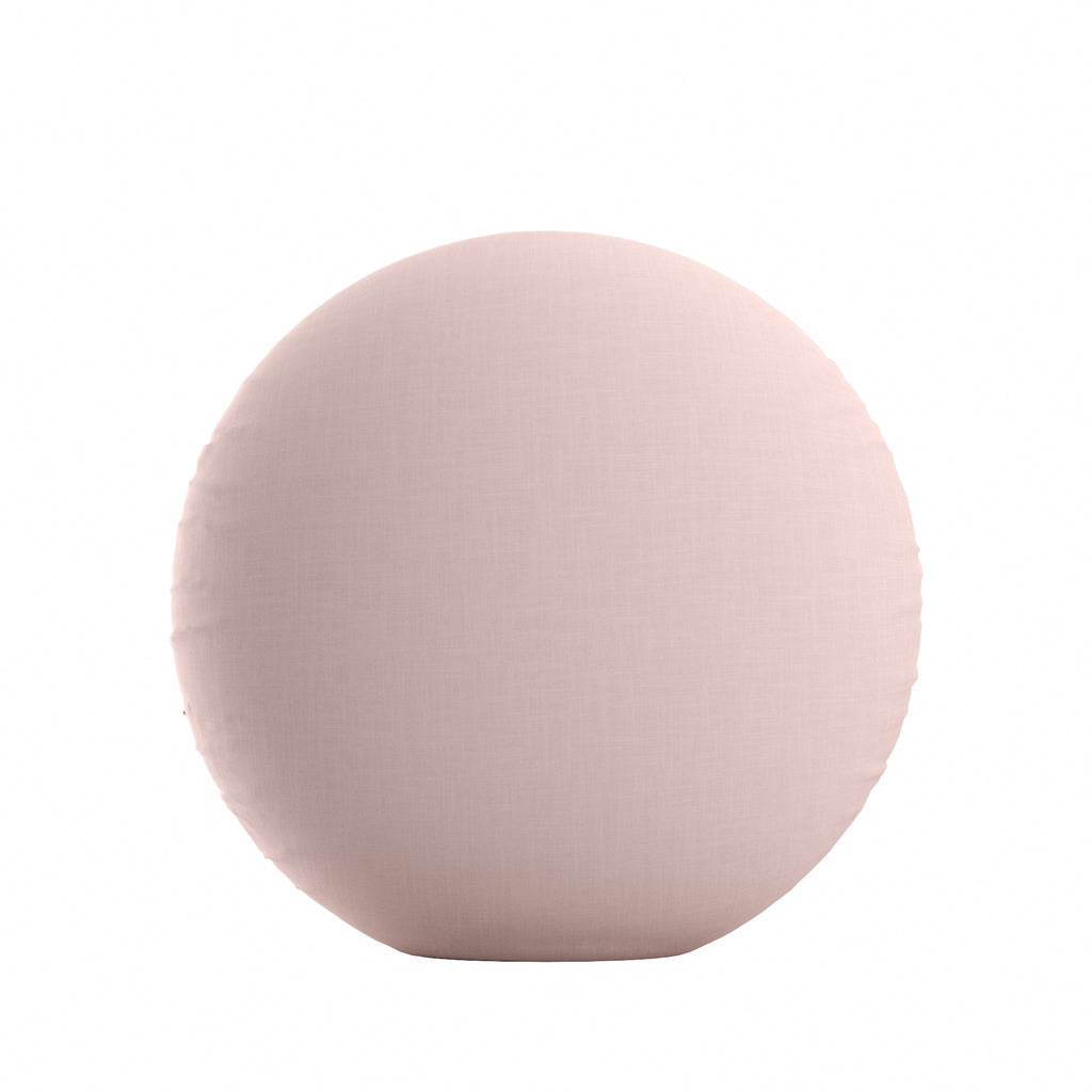 Circular Throw Pillow in Classic Linen Blush