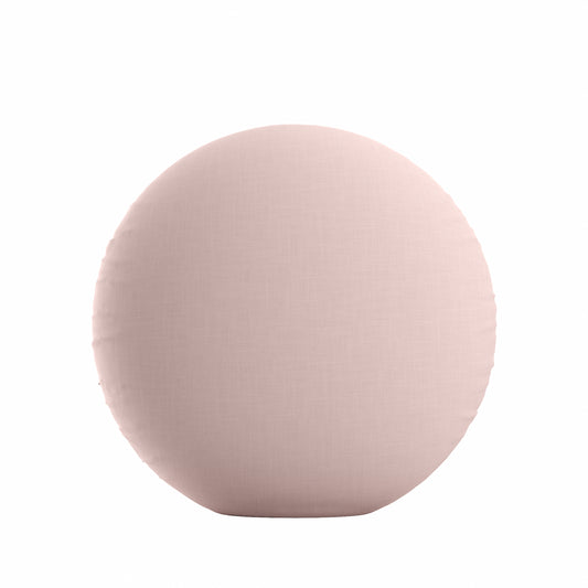 Circular Throw Pillow in Classic Linen Blush