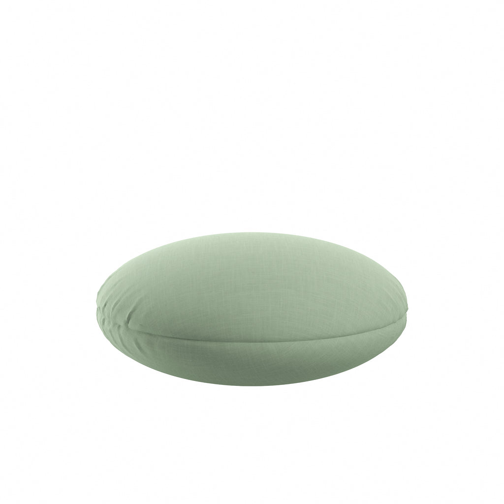Circular Throw Pillow in Classic Linen Olive