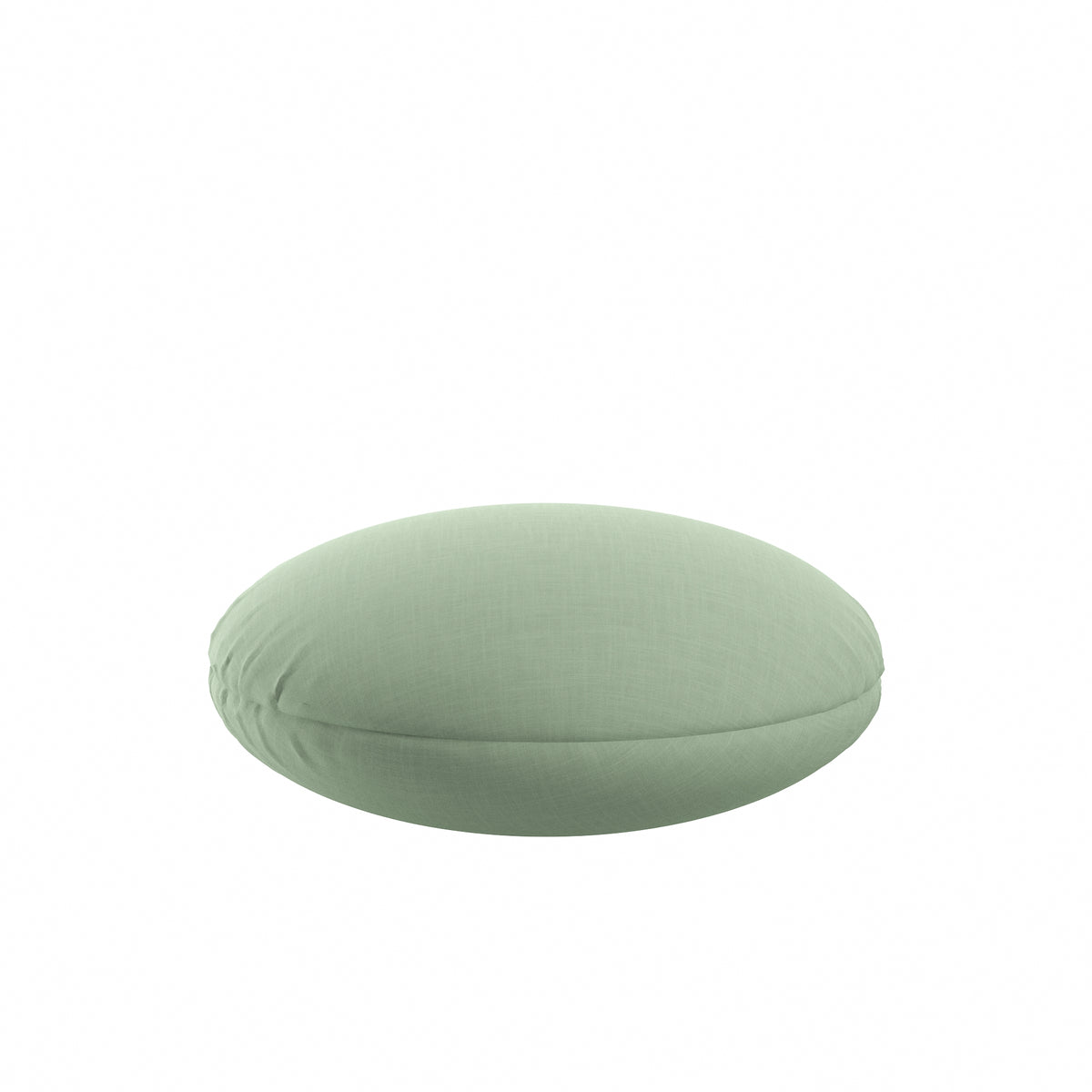 Circular Throw Pillow in Classic Linen Olive