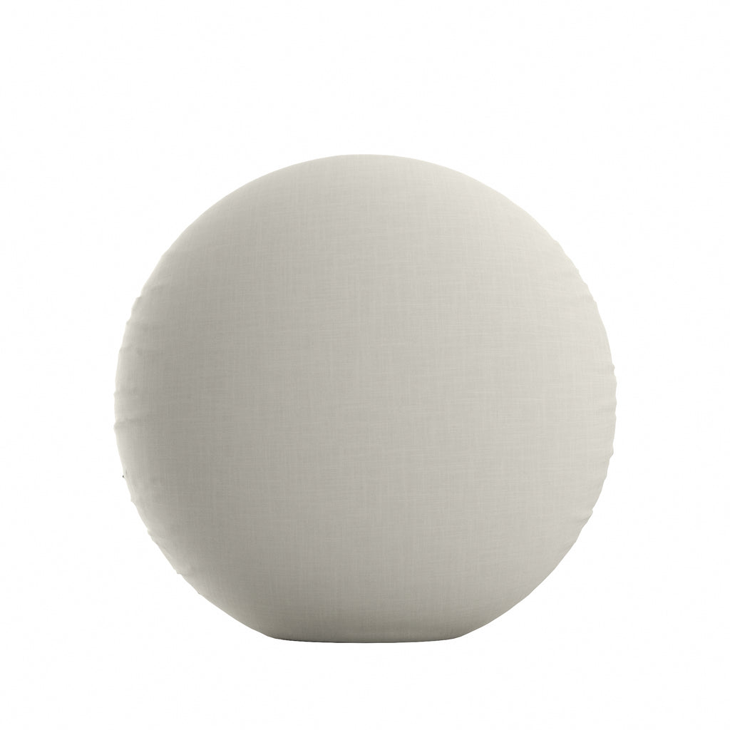 Circular Throw Pillow in Classic Linen Heathered Dove