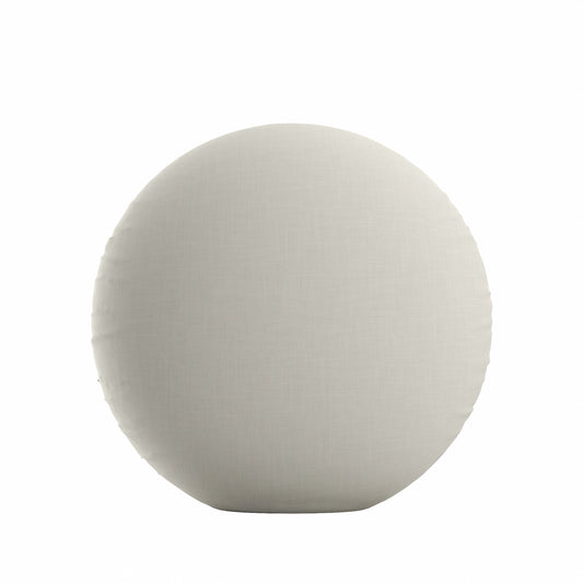 Circular Throw Pillow in Classic Linen Heathered Dove