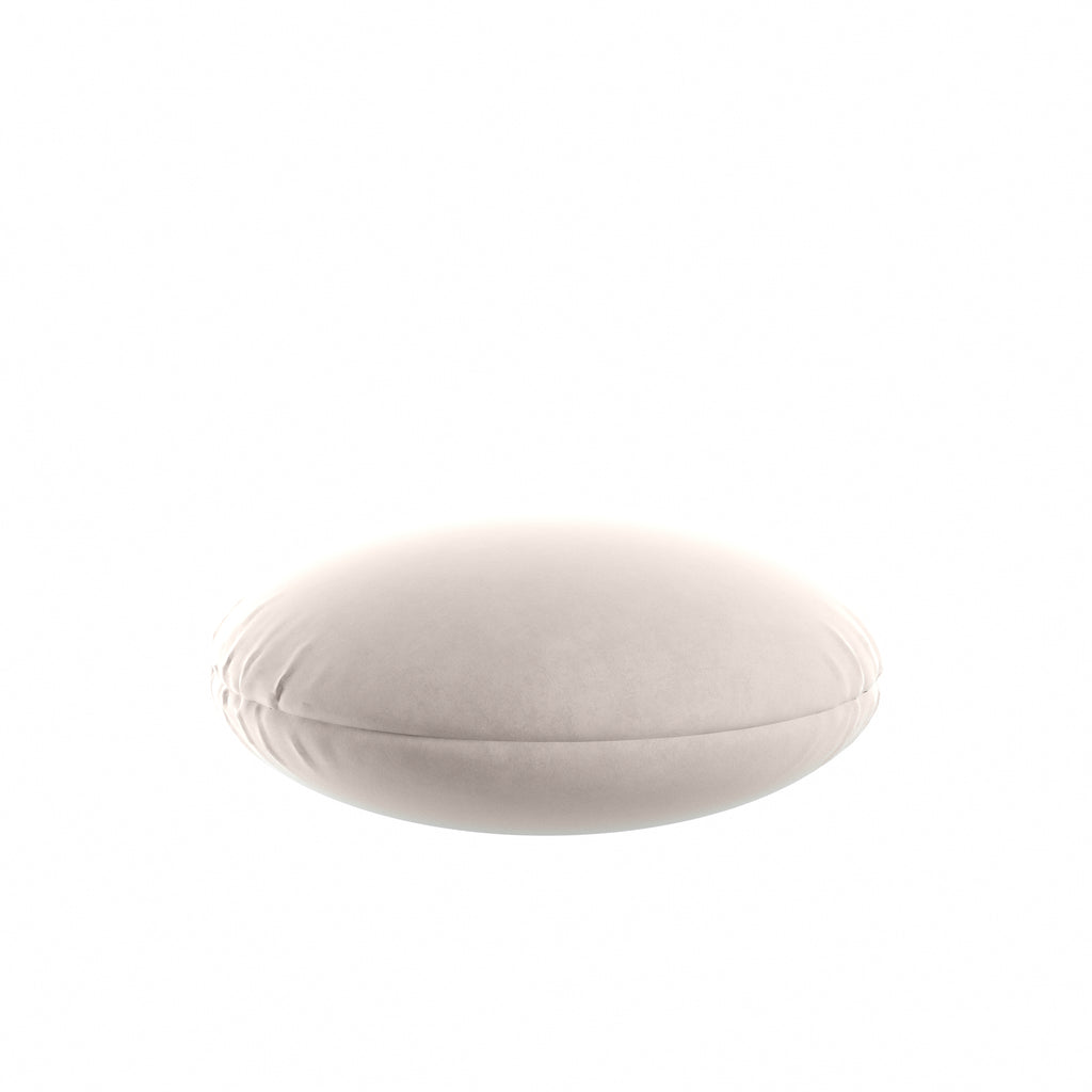 Circular Throw Pillow in Classic Velvet Snow