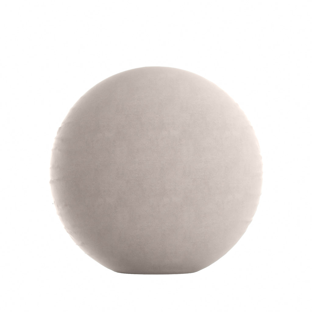 Circular Throw Pillow in Classic Velvet Snow