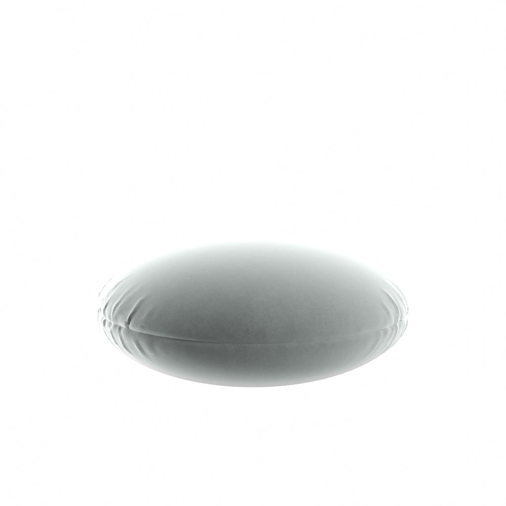 Circular Throw Pillow in Classic Velvet Sterling