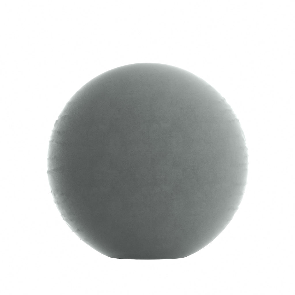 Circular Throw Pillow in Classic Velvet Sterling