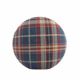 Circular Throw Pillow in Tartan Flannel