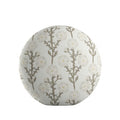 Circular Throw Pillow in Cottage Flowers - Vanilla