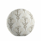 Circular Throw Pillow in Cottage Flowers - Vanilla