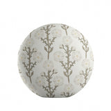 Circular Throw Pillow in Cottage Flowers - Vanilla